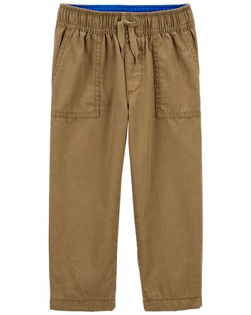 Toddler Jersey Lined Tapered Canvas Pants
