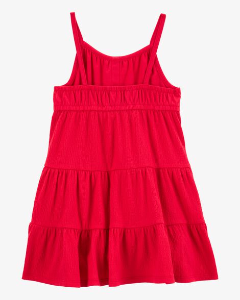  Product image 2 of Toddler Textured Knit Tank  Button-Front Dress - Red