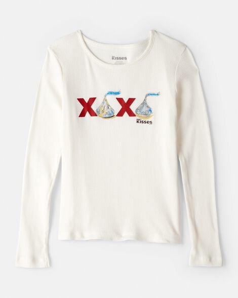 Girls Hershey Kisses XOXO Long-Sleeve Top - Cream