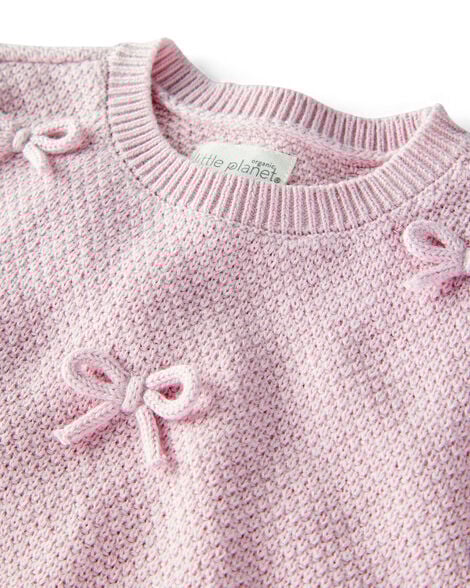 Baby Girl 2-Piece Organic Cotton Bow Sweater Knit Set