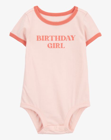 Product image 1 of Baby Birthday Girl Short-Sleeve Bodysuit - Pink