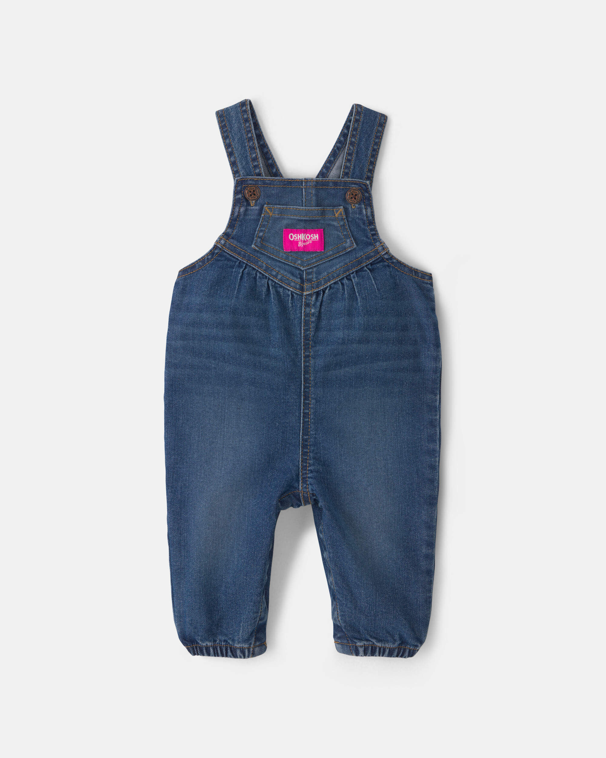 OshKosh B'gosh Baby Girl Denim Overalls - Medium Wash 12M Medium Wash