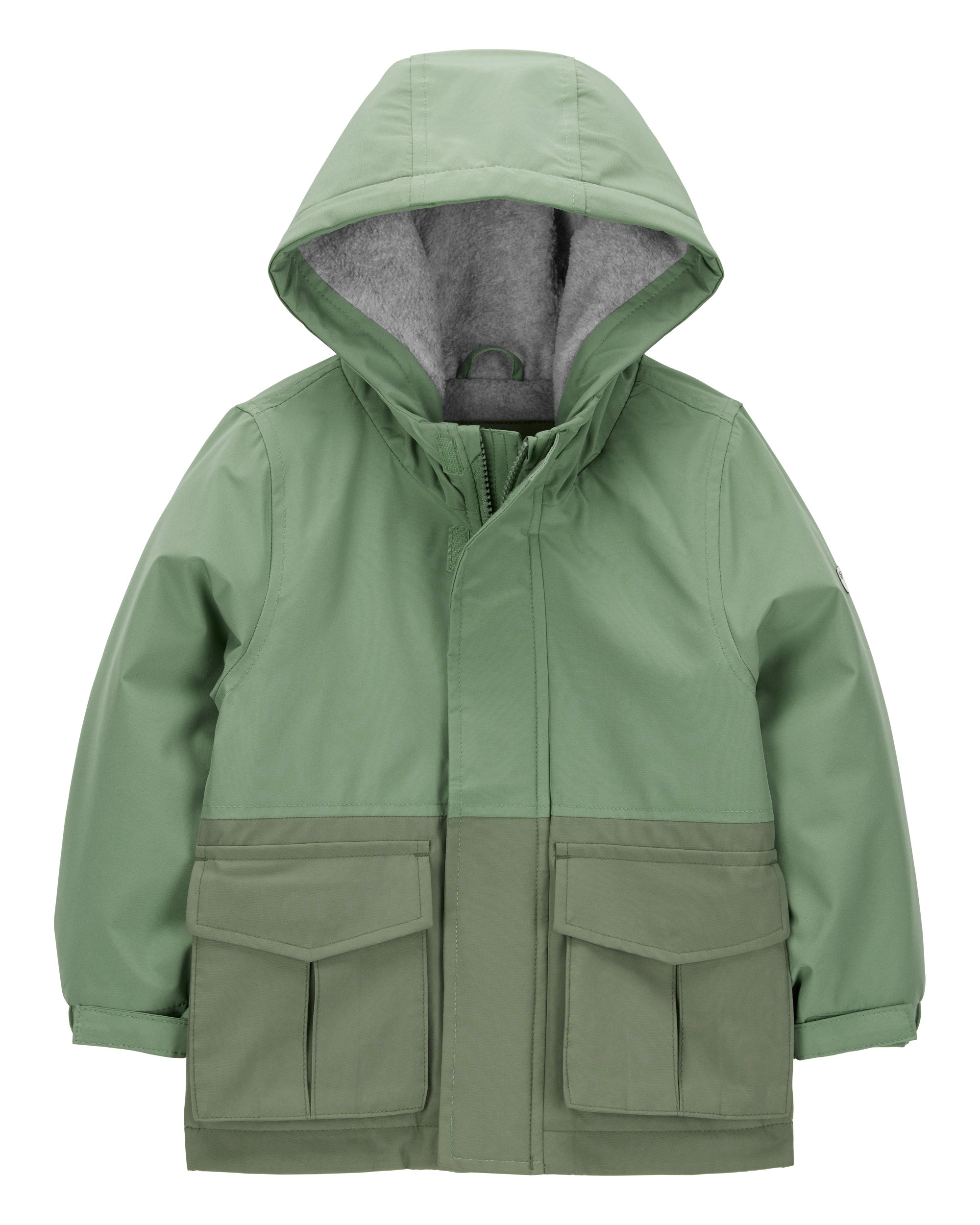 Toddler Boy Midweight Color Block Jacket - Green