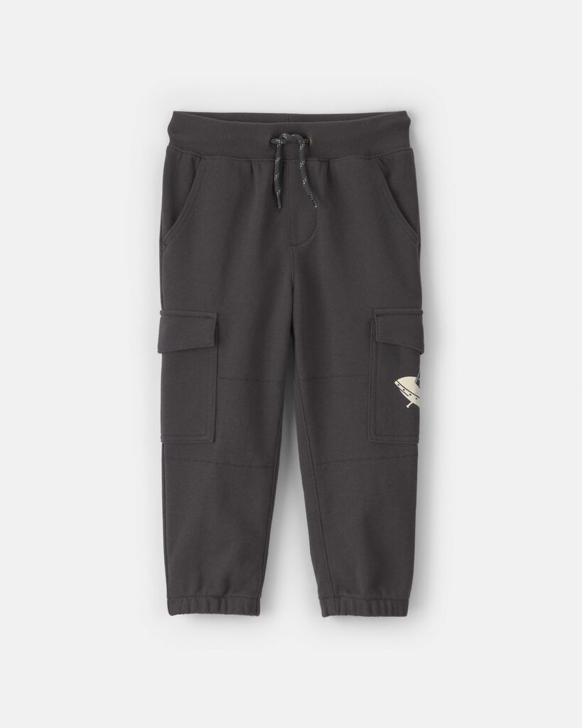 Carter's toddler boy glow-in-the-dark french terry cargo joggers 12M Black
