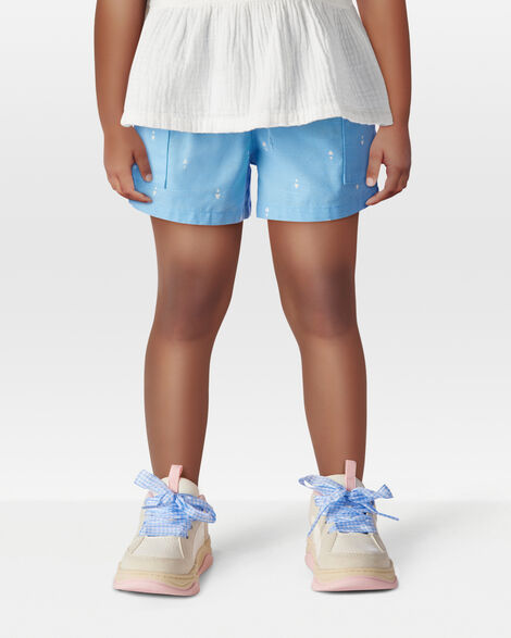  Product image 2 of Toddler Heart Drop Print Drawstring Shorts - Blue