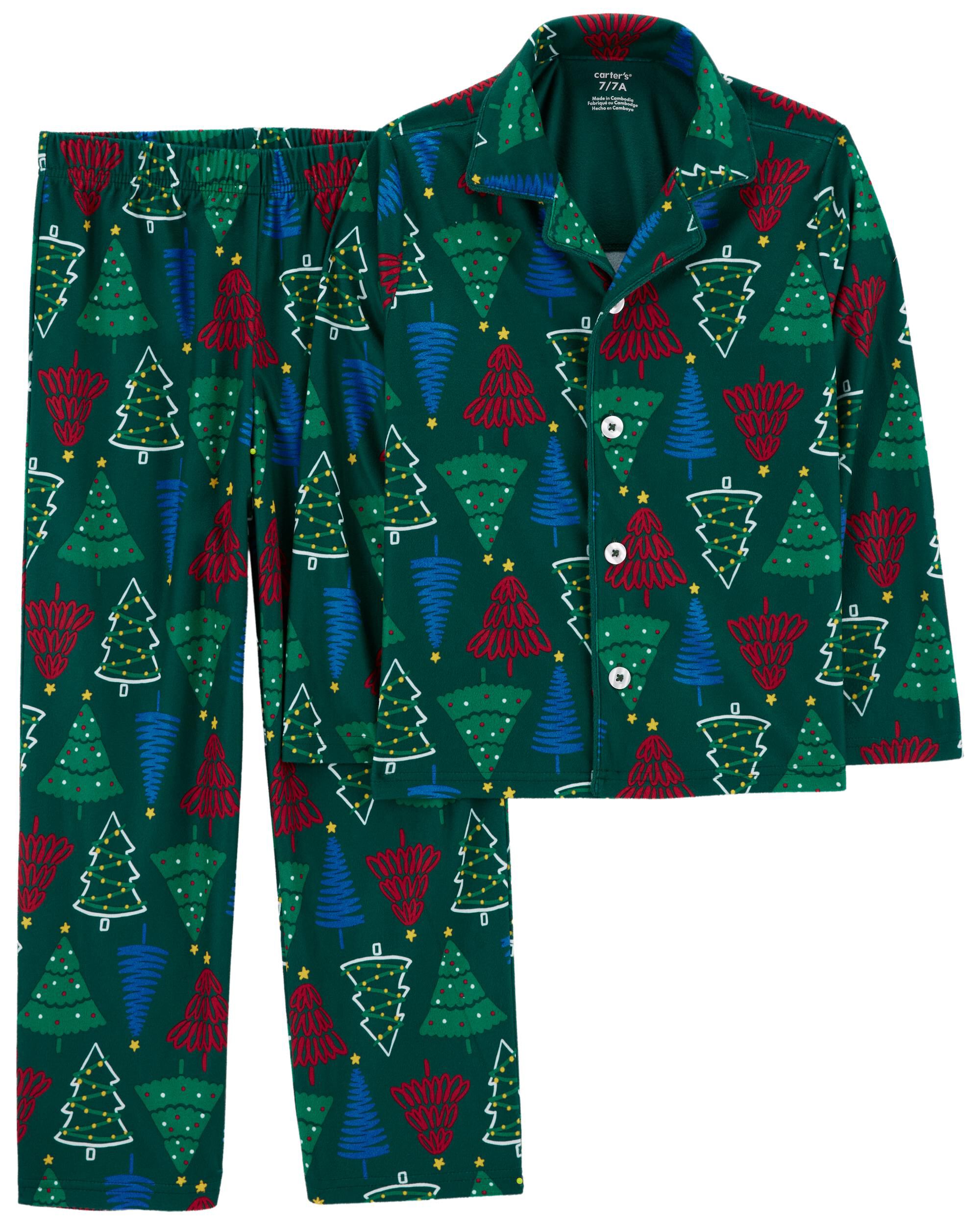 Kid 2 Piece Christmas Tree Fleece Coat Style Pajamas Carter s Carter s