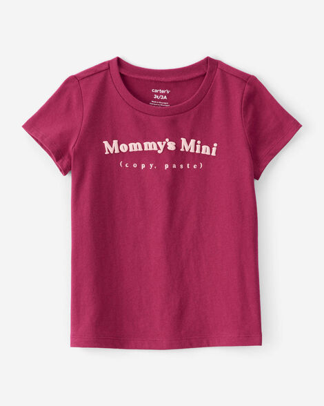 toddler girl mommy's mini short-sleeve graphic tee - burgundy