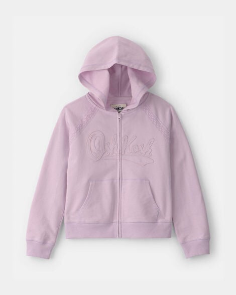 Girls OshKosh Logo Zip-Up Hoodie  - Purple