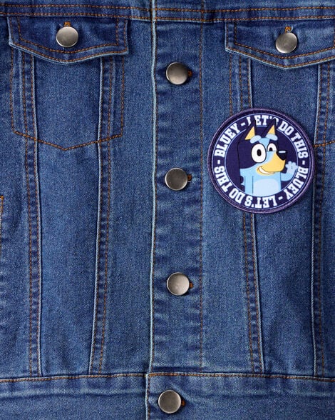 Product image 4 of Toddler Bluey Denim Jacket - Medium Wash