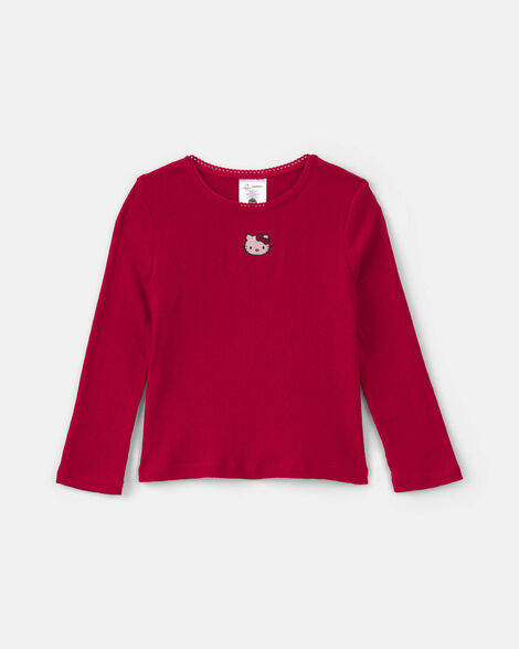 toddler girl hello kitty® heart long-sleeve top - red