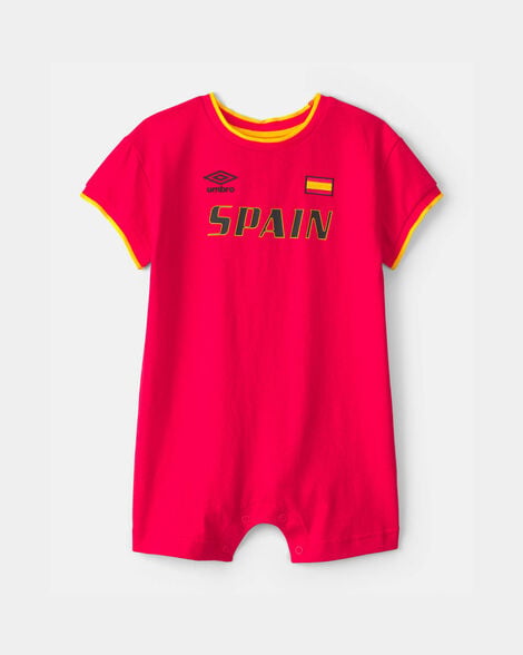 baby umbro spain soccer romper - red