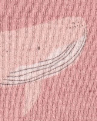 Product image 2 of Baby Whale Print Snug Fit Cotton 1-Piece Pajamas - Pink