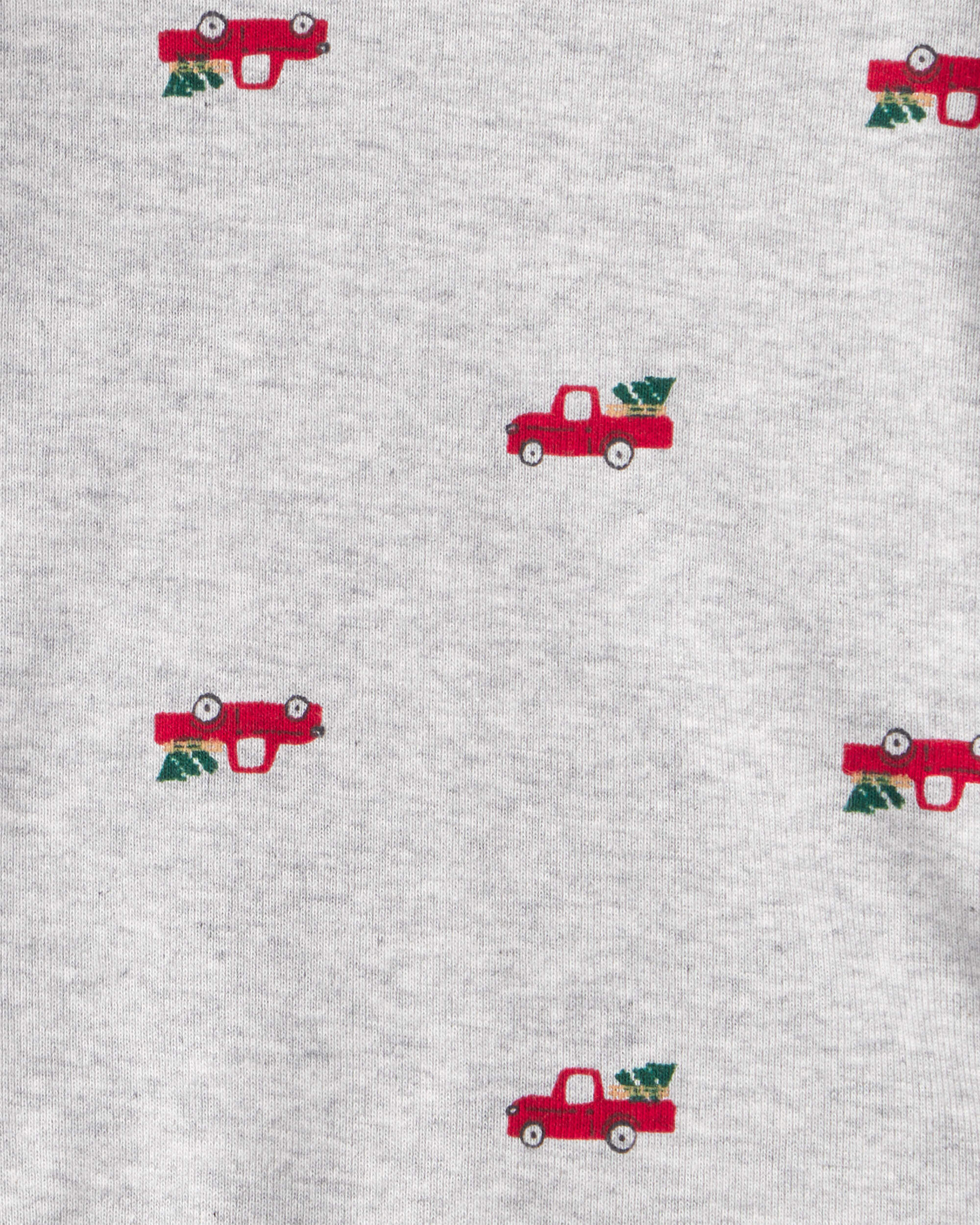 Baby Boy 3-Piece Christmas Tree & Truck Print Vest, Bodysuit & Pant Set - Red/Black/Grey