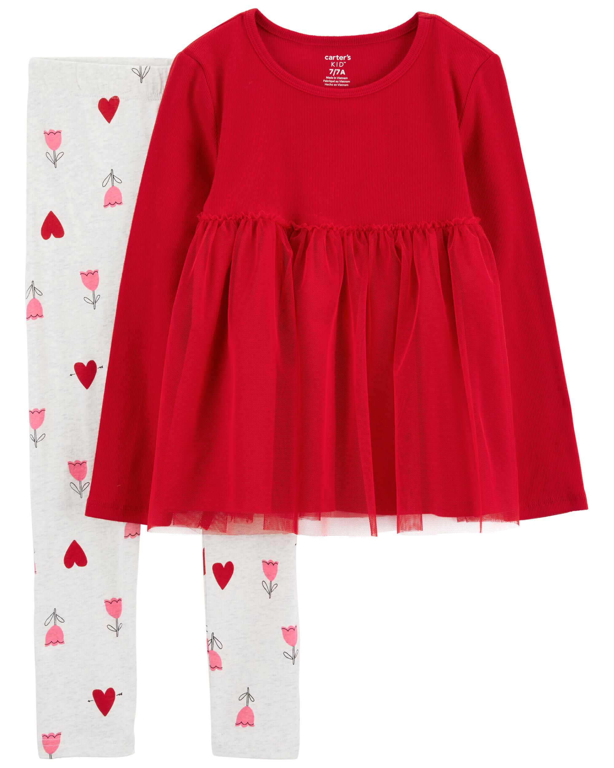 Kid Girl 2 Piece Valentine s Day Top Legging Set Carter s Carter s