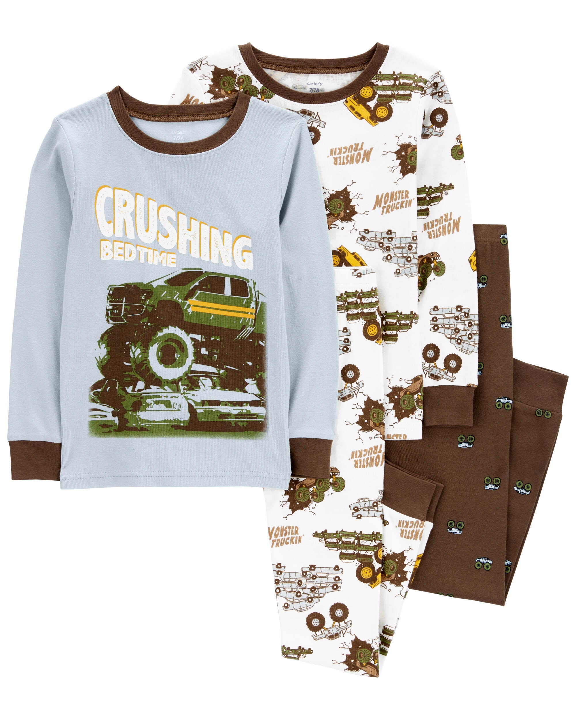 Kid 4 Piece Monster Truck 100 Snug Fit Cotton Pajamas