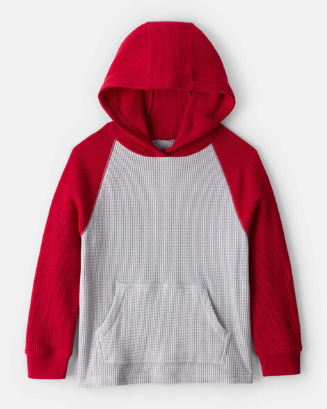 Boys Waffle Knit Color Block Hoodie