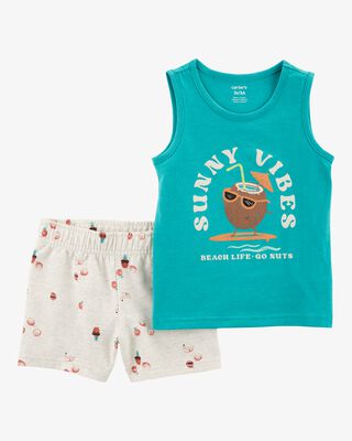 Product image 1 of Toddler 2-Piece Sunny Vibes Tank & Pull-On Short Set