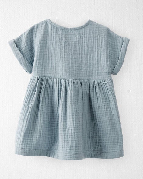  Product image 2 of Baby Organic Cotton Gauze Dress in Blue