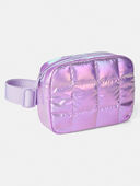 Purple - Girls Quilted Shiny Sling Bag - Purple, Selected