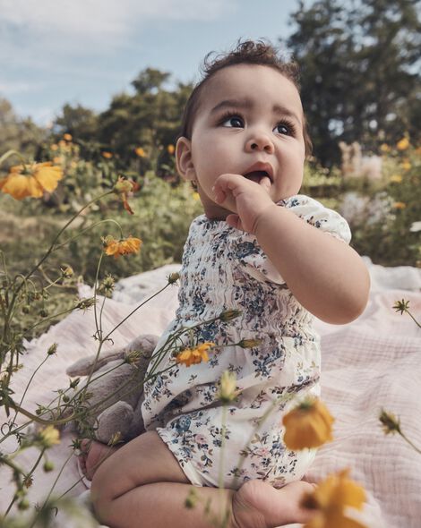  Product image 1 of Baby Floral-Print Linen Bubble Made with Organic Cotton
