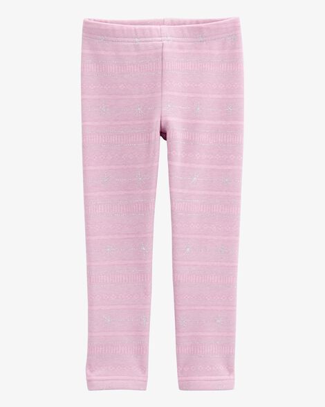 Product image 3 of Toddler Glitter Snowflake Cozy Fleece Leggings