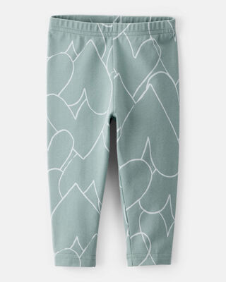 Product image 1 of Baby Girl Cotton Heart Stretch Leggings - Green