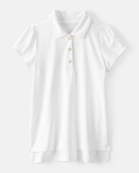Product image 4 of Kid 2-Pack Active Uniform Polo Shirts in Moisture Wicking BeCool™ Fabric - White