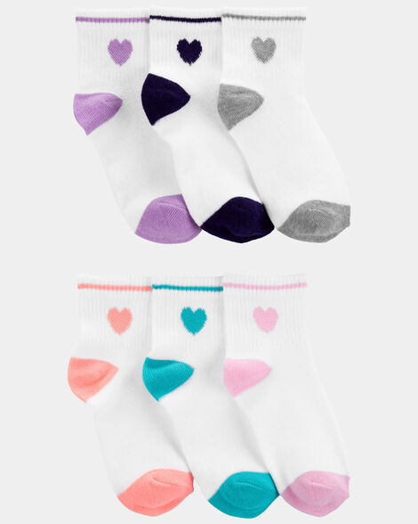 girls 6-pack crew socks