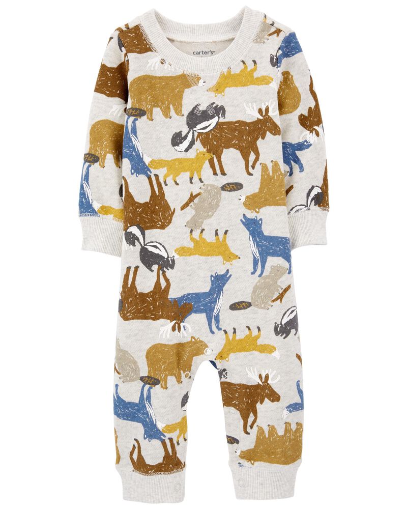 Baby Multi Woodland Animals Fleece Jumpsuit Carters Com