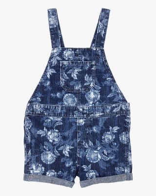 Product image 1 of Toddler Iconic Denim Floral Shortalls - Blue