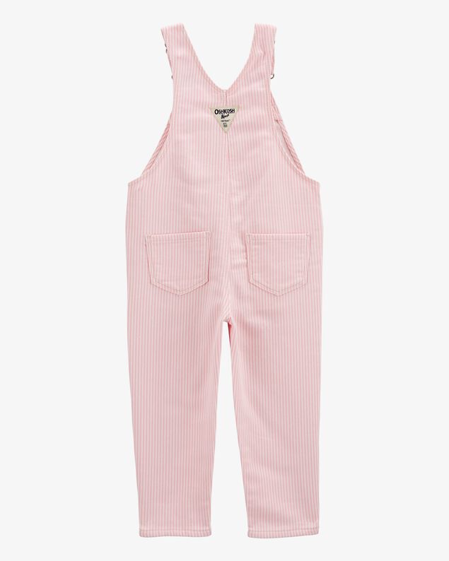 Product image 2 of Toddler Knit Denim Hickory Stripe Overalls - Pink