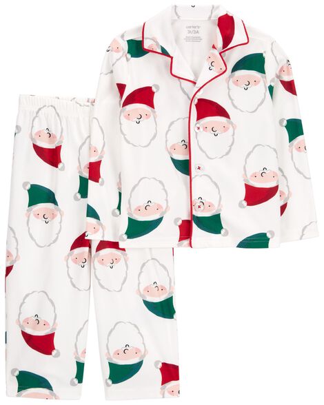 Product image 1 of Toddler 2-Piece Santa Coat Style Pajamas