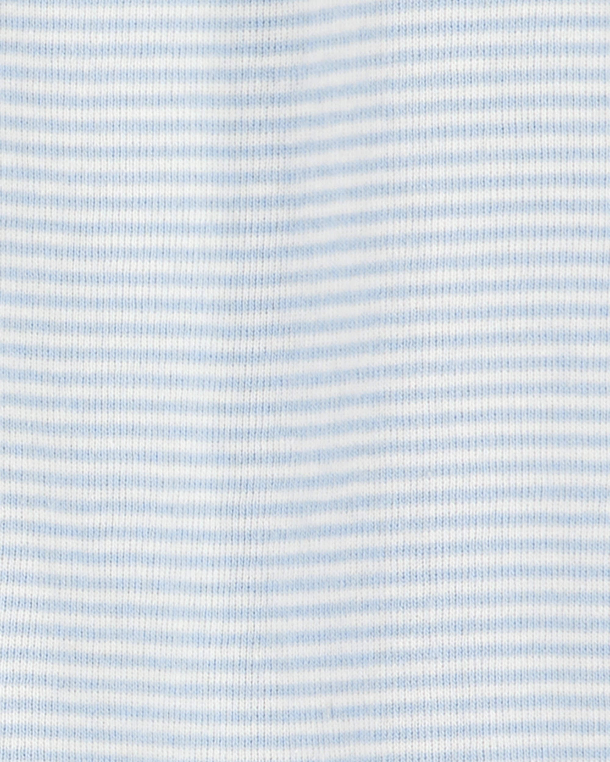 Baby Boy 2-Pack 2-Way Zip Cotton Sleep & Play Pajamas - Blue/White
