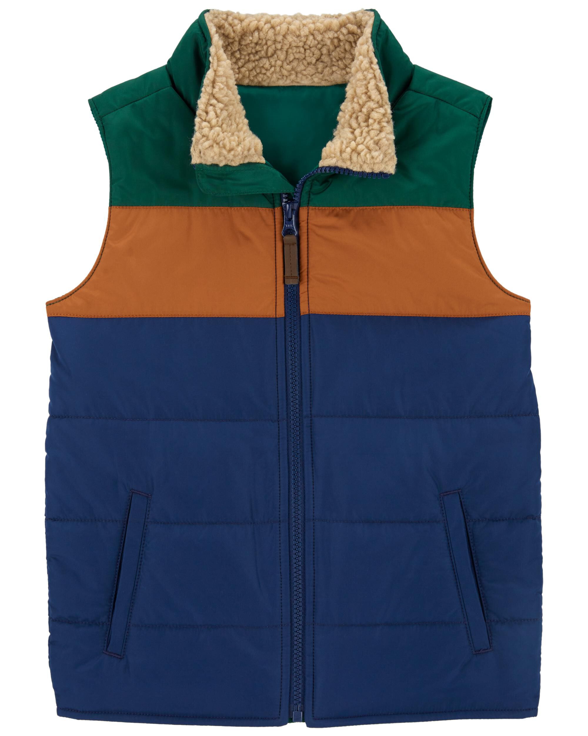Colorblock puffer vest deals