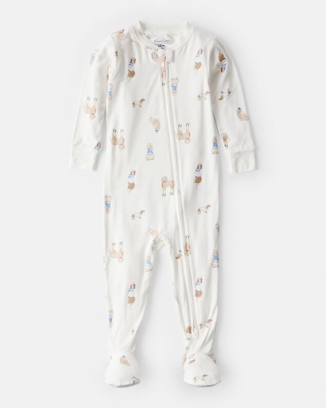 Baby Girl Peppermint Print DreamPlush Long-Sleeve Snug Fit 1-Piece Pajamas - Pink