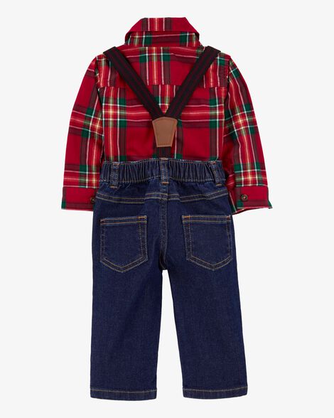  Product image 2 of Baby 3-Piece Plaid Dress Me Up Set