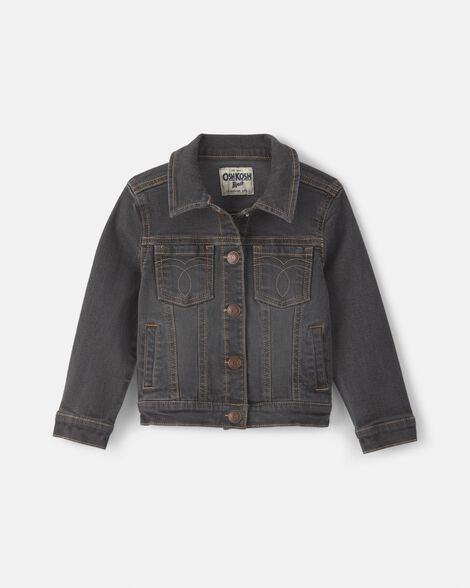 Toddler Girl Denim Jacket - Charcoal Wash