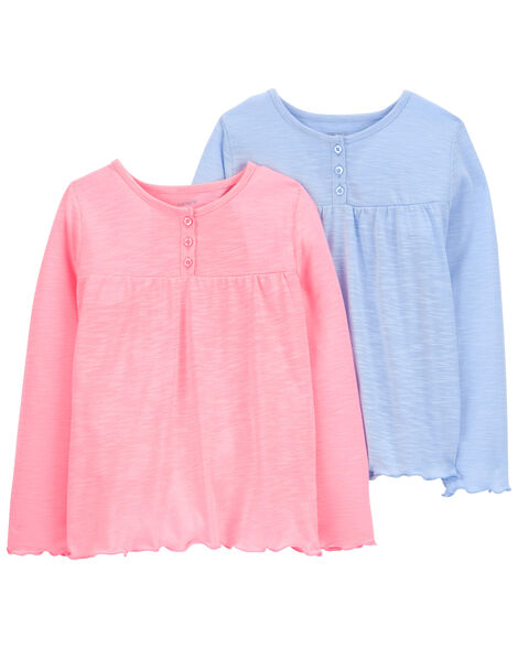  Product image 1 of Kid 2-Pack Long-Sleeve Henley Pajama Sleep Tees
