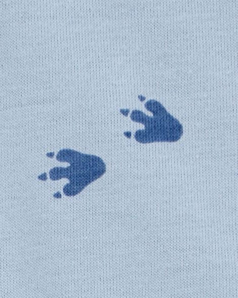 Product image 2 of Baby Boy 2-Piece Dinosaur Footprint Bodysuit & Short Set - Blue/Brown