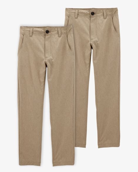 Product image 1 of Kid 2-Pack Active Uniform Pull-On Pants - Khaki