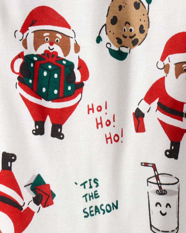 Product image 2 of Baby Christmas Santa Print 100% Cotton Long-Sleeve Snug Fit 2-Piece Pajamas - White
