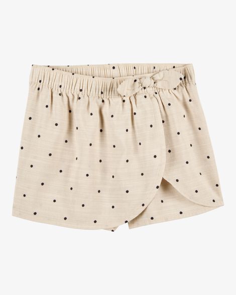  Product image 1 of Toddler Polka Dot Linen Look-alike Skort - Tan