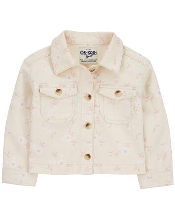 Toddler Floral Print Denim Jacket