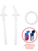 Clear - Stainless Steel Straw Bottle Extra Straws - 2-Pack, Selected