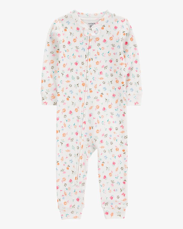 Product image 1 of Toddler Girl Floral Print Snug Fit Cotton Footless 1-Piece Pajamas