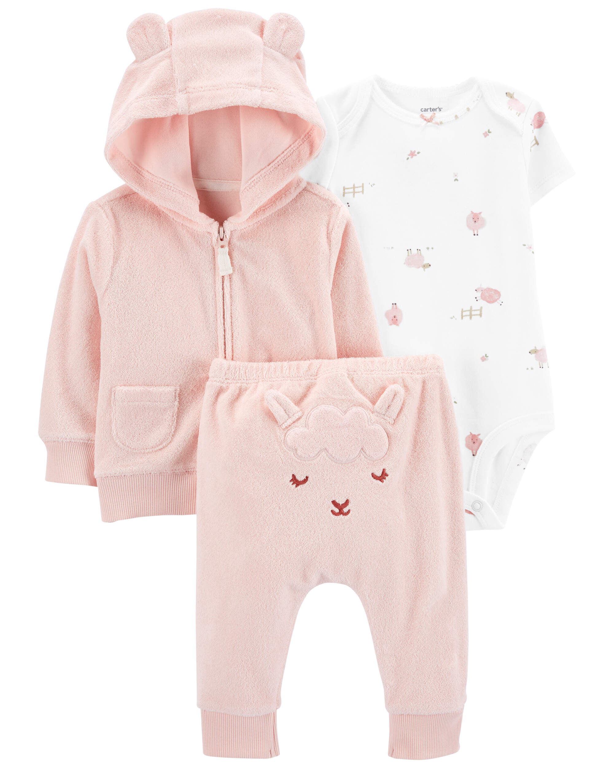 Baby 3-Piece Terry Little Cardigan Set 