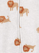 Grey - Baby Lion Fleece Zip-Up Footie Sleep & Play Pajamas, Selected