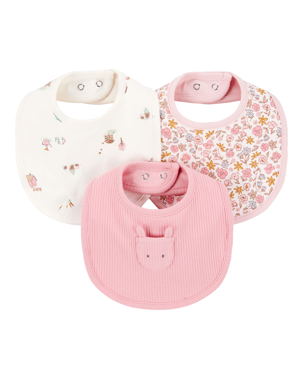 Baby 3Pack Floral Bibs Pink/Ivory Carter's Carter's
