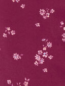 Plum - Kid Floral Print Active Leggings In BeCool™ Fabric - Plum, Selected