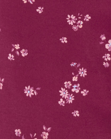  Product image 3 of Kid Floral Print Active Leggings In BeCool™ Fabric - Plum